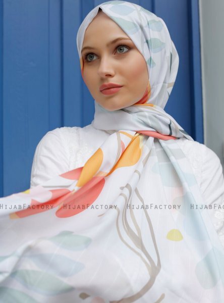 Yumna - Vit Mönstrad Hijab