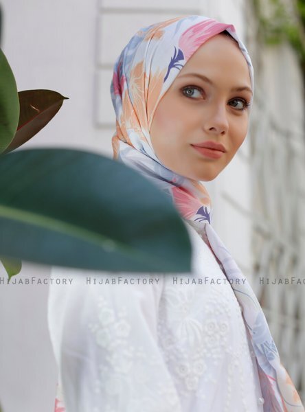 Yumna - Mörkrosa Mönstrad Hijab