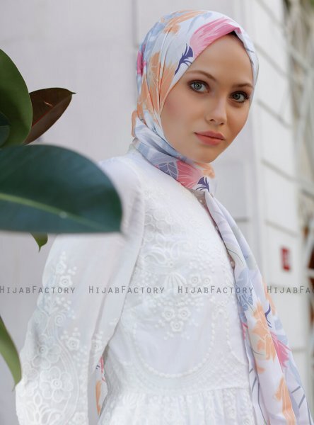 Yumna - Mörkrosa Mönstrad Hijab