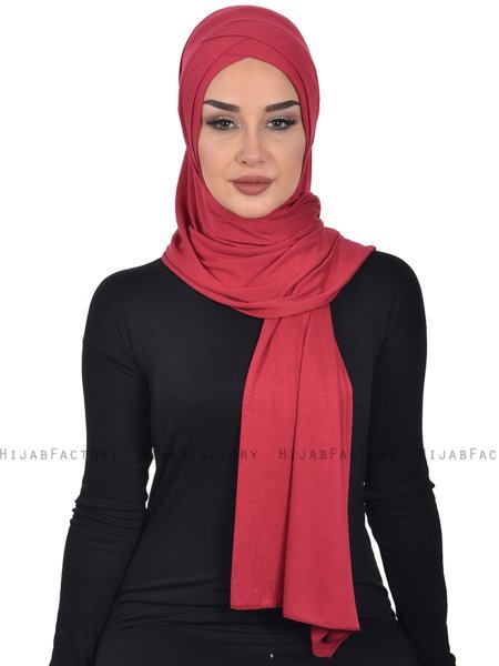 Sofia - Bordeaux Praktisk Bumull Hijab