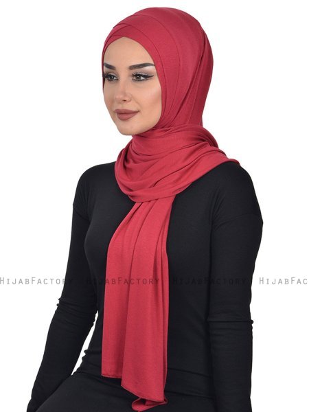 Sofia - Bordeaux Praktisk Bumull Hijab