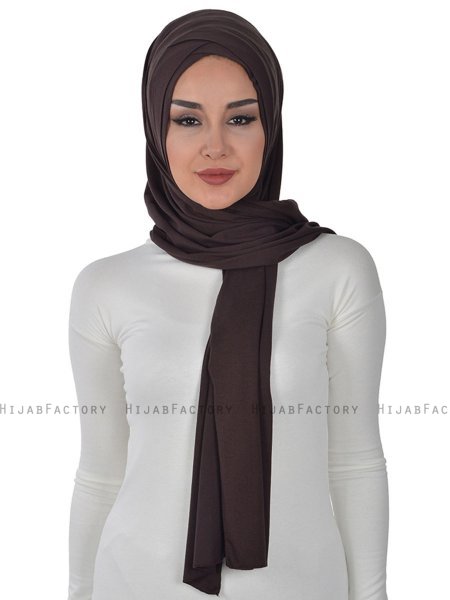 Sofia - Brun Praktisk Bumull Hijab