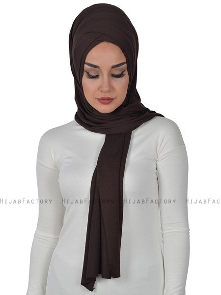 Sofia - Brun Praktisk Bumull Hijab