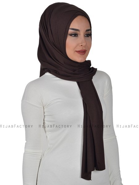Sofia - Brun Praktisk Bumull Hijab
