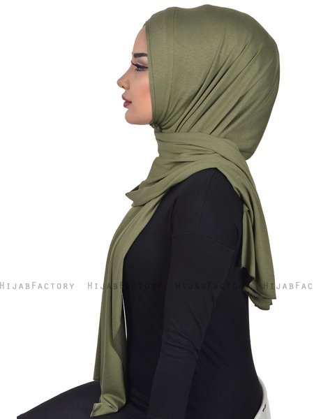Sofia - Khaki Praktisk Bumull Hijab