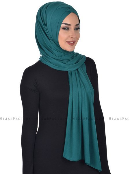 Sofia - Mörkgrön Praktisk Bumull Hijab