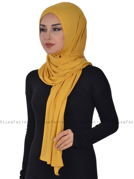 Sofia - Senapsgul Praktisk Bumull Hijab