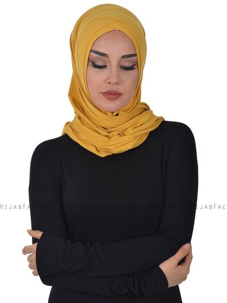 Sofia - Senapsgul Praktisk Bumull Hijab