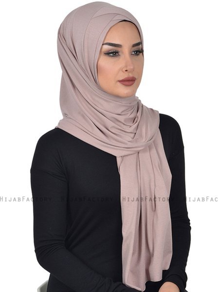 Sofia - Taupe Praktisk Bumull Hijab