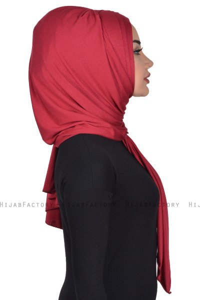 Tamara - Bordeaux Praktisk Bumull Hijab