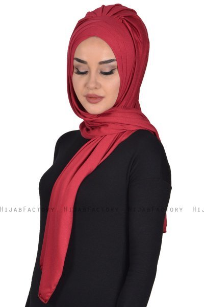 Tamara - Bordeaux Praktisk Bumull Hijab