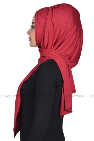 Tamara - Bordeaux Praktisk Bumull Hijab