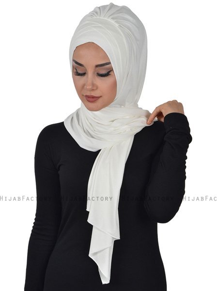 Tamara - Creme Praktisk Bumull Hijab