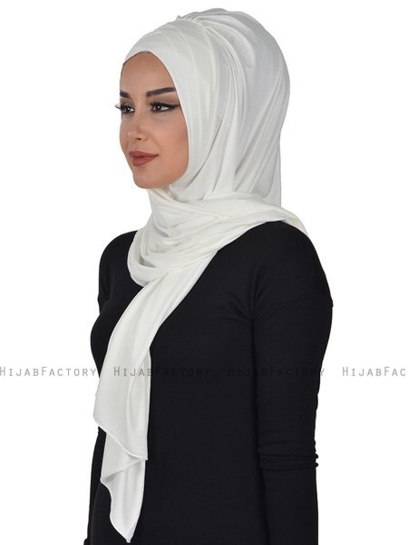 Tamara - Creme Praktisk Bumull Hijab