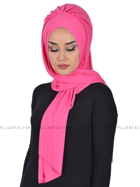 Tamara - Fuchsia Praktisk Bumull Hijab