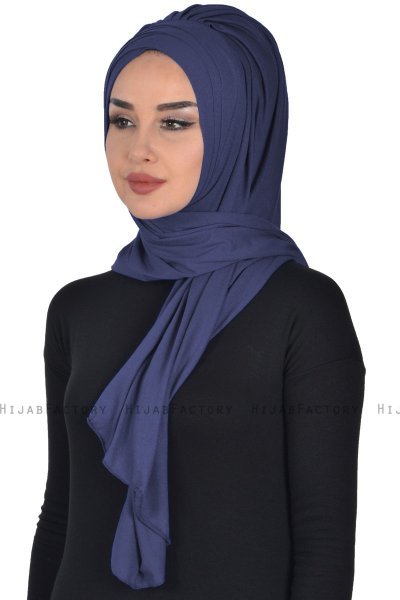 Tamara - Marinblå Praktisk Bumull Hijab