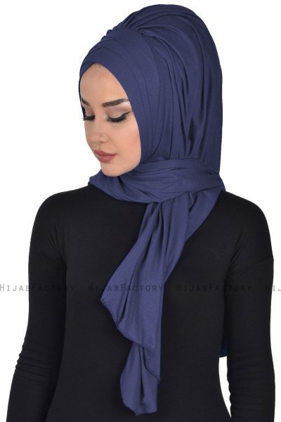 Tamara - Marinblå Praktisk Bumull Hijab