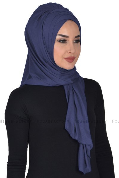 Tamara - Marinblå Praktisk Bumull Hijab