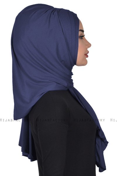 Tamara - Marinblå Praktisk Bumull Hijab