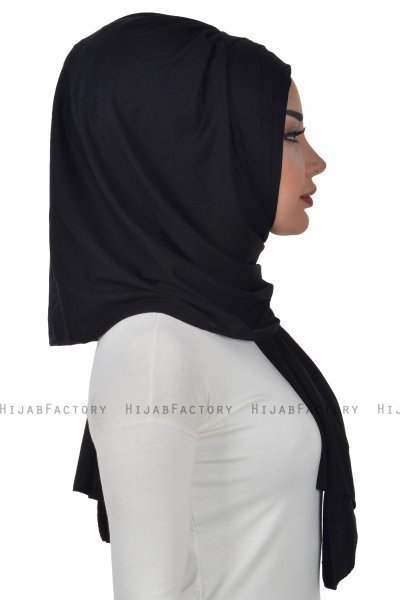 Tamara - Svart Praktisk Bumull Hijab