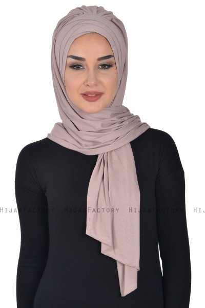 Tamara - Taupe Praktisk Bumull Hijab