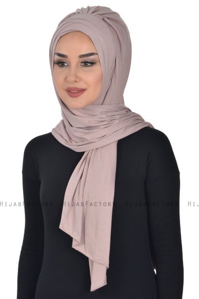 Tamara - Taupe Praktisk Bumull Hijab