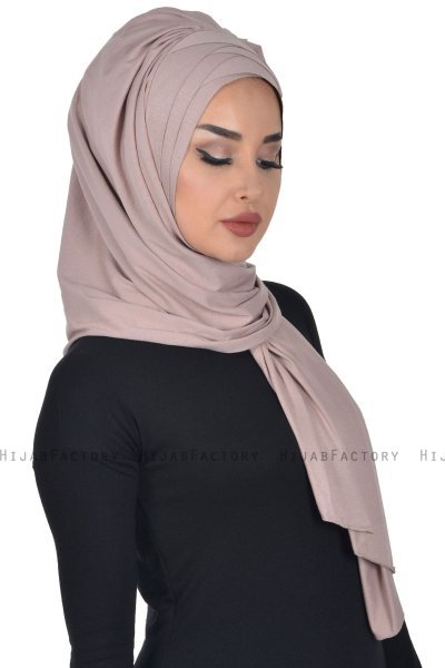 Tamara - Taupe Praktisk Bumull Hijab