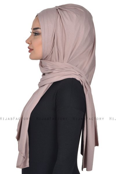 Tamara - Taupe Praktisk Bumull Hijab
