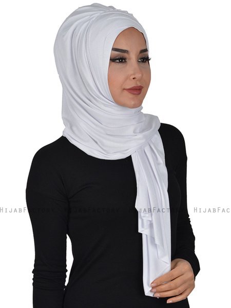 Tamara - Vit Praktisk Bumull Hijab