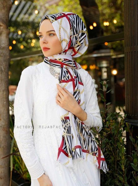 Amapola - Bordeaux Mönstrad Hijab - Sal Evi
