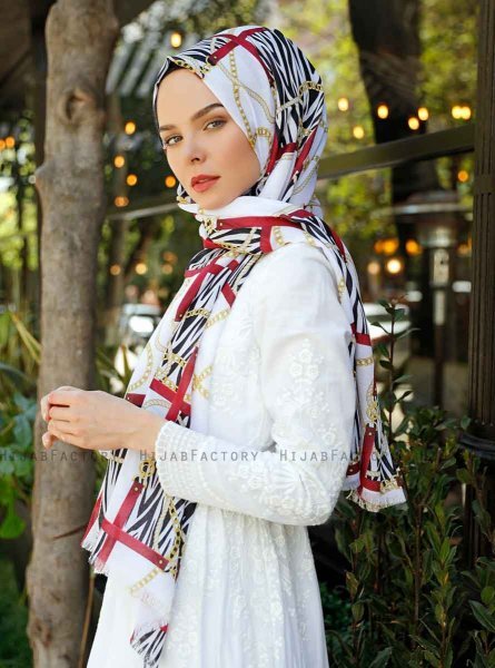 Amapola - Bordeaux Mönstrad Hijab - Sal Evi