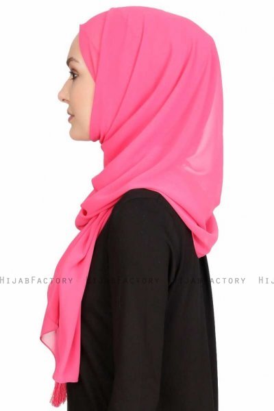Vahide Fuchsia Crepe Chiffon Hijab 4A1840c
