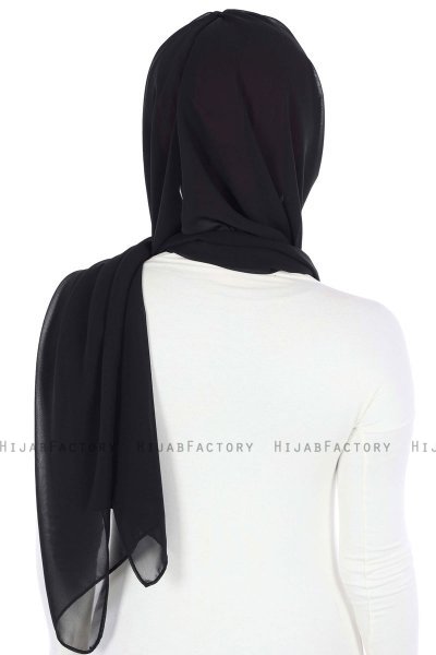 Vera - Bordeaux & Svart Praktisk Chiffon Hijab