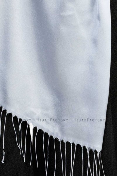Verda Grå Satin Hijab Sjal Madame Polo 130012-5
