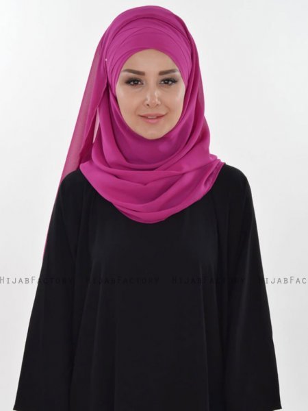 Viola Fuschia Chiffon Hijab Ayse Turban 325504a