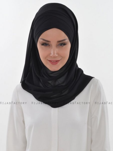 Viola Svart Chiffon Hijab Ayse Turban 325510a