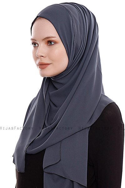 Yara - Antracit Praktisk One Piece Crepe Hijab