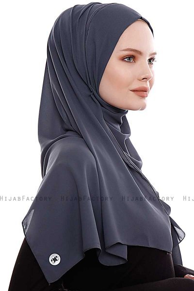 Yara - Antracit Praktisk One Piece Crepe Hijab