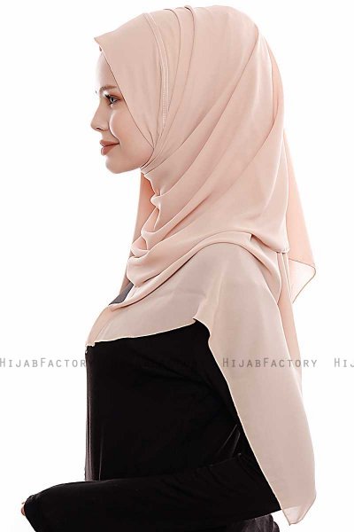 Yara - Beige Praktisk One Piece Crepe Hijab
