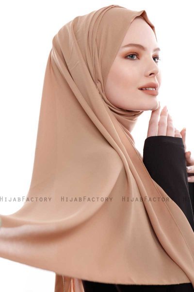 Yara - Camel Praktisk One Piece Crepe Hijab