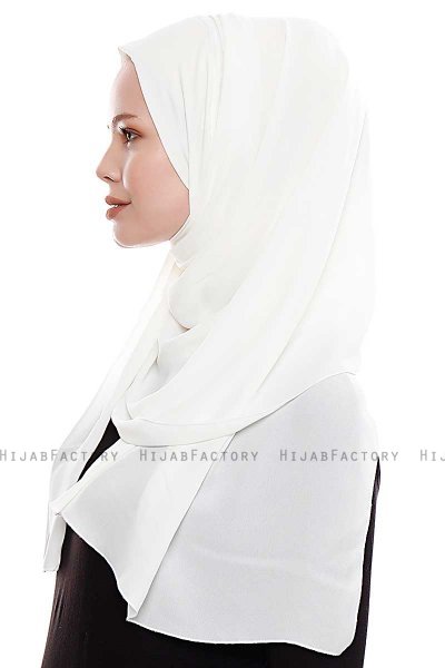 Yara - Creme Praktisk One Piece Crepe Hijab