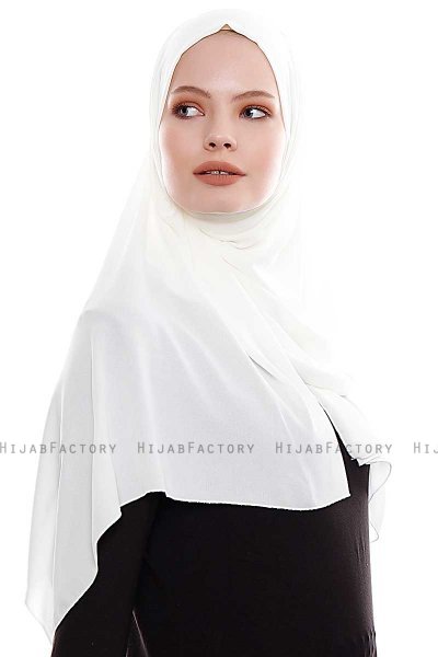 Yara - Creme Praktisk One Piece Crepe Hijab