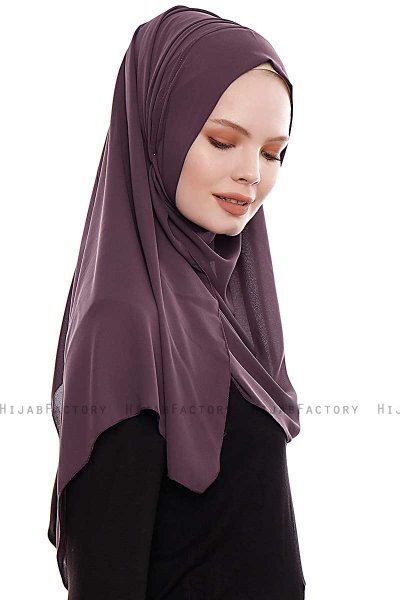 Yara - Lila Praktisk One Piece Crepe Hijab