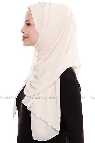 Yara - Ljus Beige Praktisk One Piece Crepe Hijab