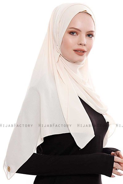 Yara - Ljus Beige Praktisk One Piece Crepe Hijab