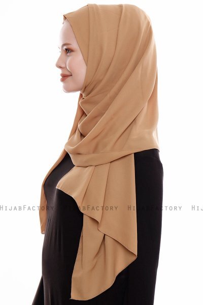 Yara - Ljus Karamel Praktisk One Piece Crepe Hijab