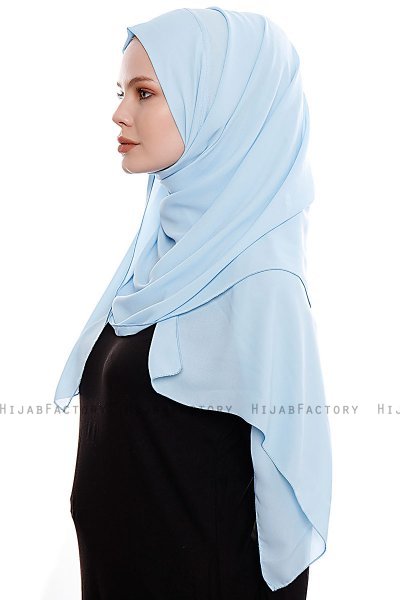 Yara - Ljusblå Praktisk One Piece Crepe Hijab