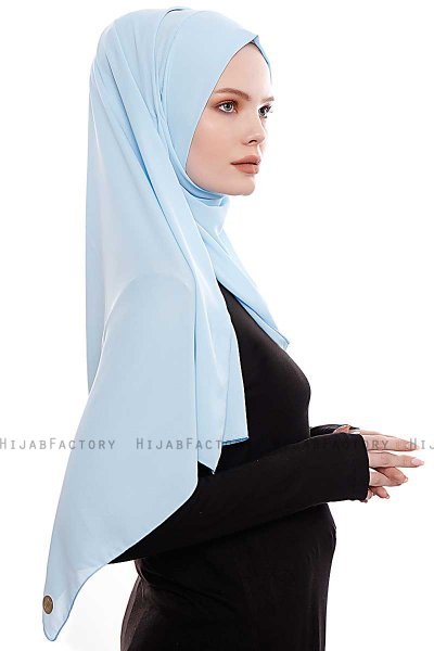 Yara - Ljusblå Praktisk One Piece Crepe Hijab