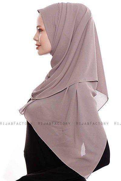 Yara - Mörk Taupe Praktisk One Piece Crepe Hijab