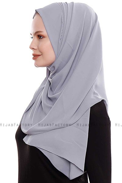 Yara - Mörkgrå Praktisk One Piece Crepe Hijab